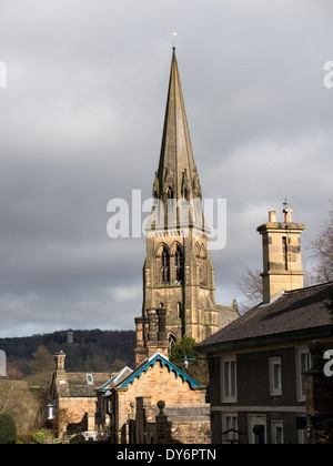 St.Peters church,Edensor village, in the grounds of Chatsworth Park, derbyshire Stock Photo