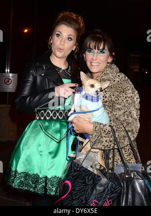 Celebrities outside the RTE Studios for The Saturday Night Show Featuring: Ella Henderson,Linda Martin Where: Dublin IrelandWhen: 15 Dec 2012 Stock Photo