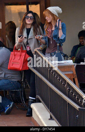Bella Thorne and Kylie Jenner have lunch with a friend at Urth Caffe in