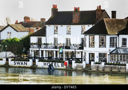 River Thames flooding at Staines upon Thames, Spelthorne, Surrey England. Stock Photo