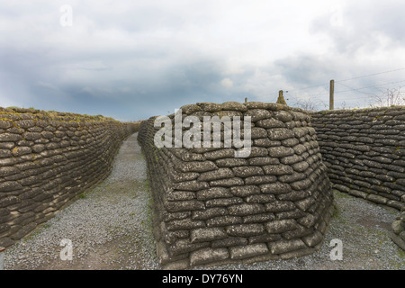 World War I trenches in Flanders, near Diksmuide. Stock Photo