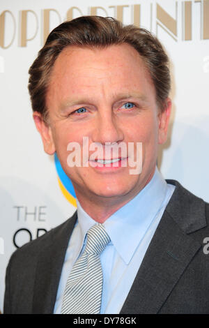 New York, NY. 7th April 2014.  Daniel Craig poses for photo at the red carpet arrival for The Opportunity Network Night of Opportunity Gala at Cipriani Wall Street in New York City.  (Christopher Childers/EXImages) Stock Photo