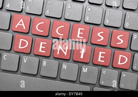 Access denied on keyboard Stock Photo