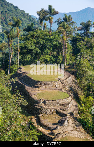 The Ciudad Perdida, or Lost City in the Sierra Nevada de Santa Marta in Colombia Stock Photo