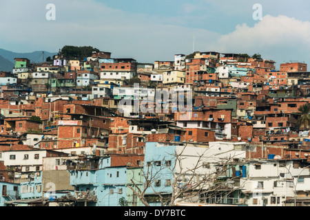 Barrios, slums of Caracas on the hillside, Caracas, Venezuela Stock Photo