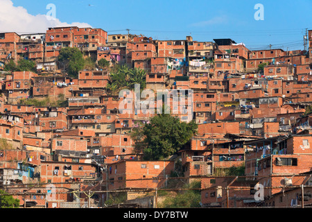 Barrios, slums of Caracas on the hillside, Caracas, Venezuela Stock Photo