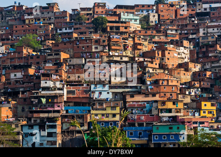 Barrios, slums of Caracas on the hillside, Caracas, Venezuela Stock Photo