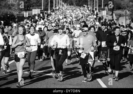 Runners competing in the Washington DC Cherry Blossom 10 Mile Race Stock Photo