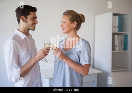 Casual business team toasting with champagne Stock Photo