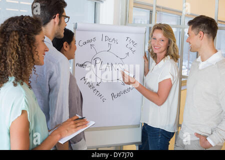 Casual businesswoman presenting her ideas Stock Photo