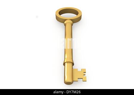 Digitally generated shiny gold key Stock Photo