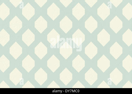Blue and cream patterned wallpaper Stock Photo
