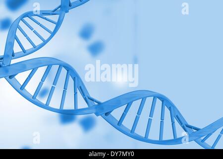 Medical background with blue dna helix Stock Photo