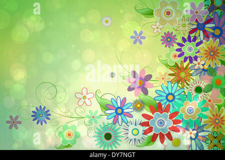 Digitally generated girly floral design Stock Photo