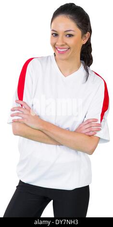 Smiling Female Football Fan Yellow Shirt Brazil Sign Isolated Grey Stock  Photo by ©VitalikRadko 354079220