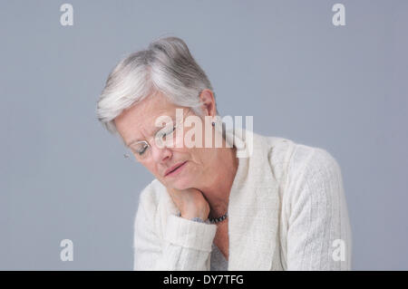 Elderly person indoors Stock Photo