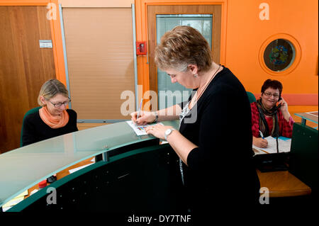 Hospital reception area Stock Photo