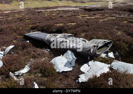 Wreckage of a Gloster Javelin F.A.W Mk.5 XA662 which crashed in Apedale near Castle Bolton Wensleydale North Yorkshire UK Stock Photo