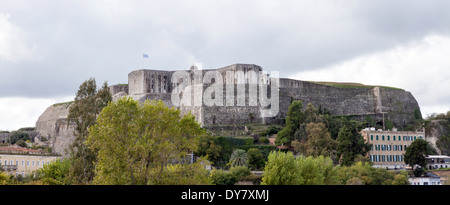 The massive New Fortress in Corfu Town, Greece, which was built during Venetian rule by the Duke of Savoy. Stock Photo