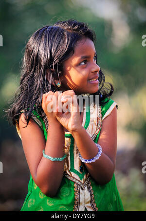 Smiling girl, Kerala, South India, India Stock Photo