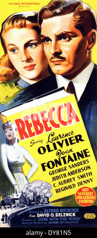 Rebecca - Movie Poster - Directed by Alfred Hitchcock - United Artists - 1940 Stock Photo