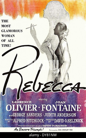 Rebecca - Movie Poster - Directed by Alfred Hitchcock - United Artists - 1940 Stock Photo