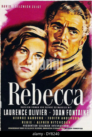 Rebecca - German Movie Poster - Directed by Alfred Hitchcock - United Artists - 1940 Stock Photo