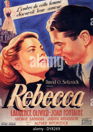 Rebecca - Movie Poster - Directed by Alfred Hitchcock - United Artists - 1940 Stock Photo