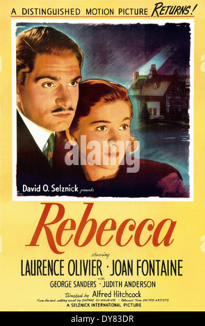 Rebecca - Movie Poster - Directed by Alfred Hitchcock - United Artists - 1940 Stock Photo