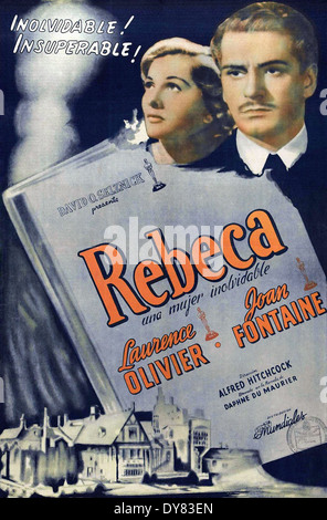 Rebecca - Spanish Movie Poster - Directed by Alfred Hitchcock - United Artists - 1940 Stock Photo