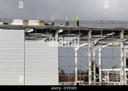 Warehouse under construction in Scotland, UK, Europe Stock Photo