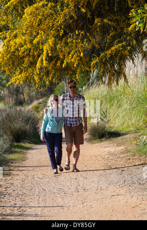 Couple walking in the country Stock Photo
