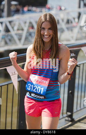 London, UK. 9 April 2014. Pictured: Sky Sports presenter Charlie Webster. Photocall for celebrities running the London Marathon 2014. Credit:  Nick Savage/Alamy Live News Stock Photo