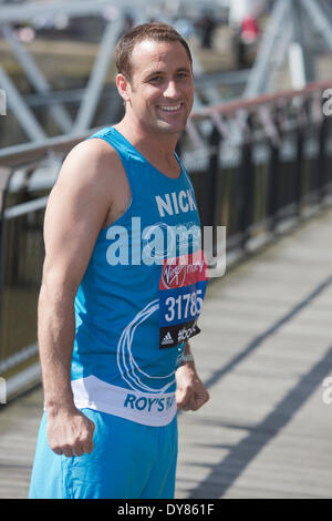 London, UK. 9 April 2014. Pictured: Nick Pickard, actor. Photocall for celebrities running the London Marathon 2014. Credit:  Nick Savage/Alamy Live News Stock Photo