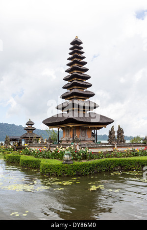 Pura Ulun Danu Bratan or Pura Bratan, is a major Shivaite and water temple on Bali, Indonesia. Stock Photo