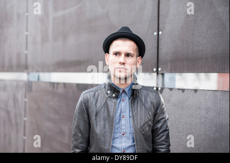 Young man with hat Stock Photo