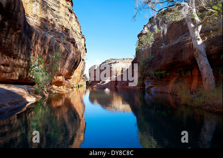 Australia, Cobbold Gorge, cliff, rock, Queensland, gulch, river, flow, Stock Photo