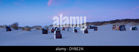 roofed beach chairs on borkum island, lower saxony, germany, europe Stock Photo