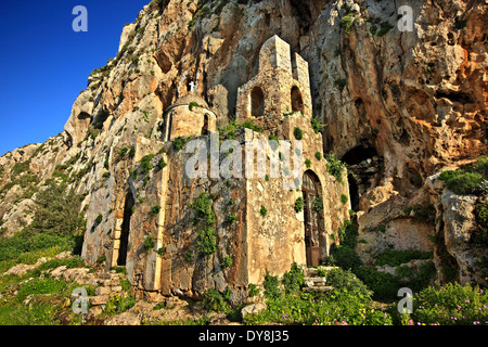 The 'hidden' byzantine church of Agitra ,Mani region, Lakonia prefecture, Peloponnese, Greece Stock Photo