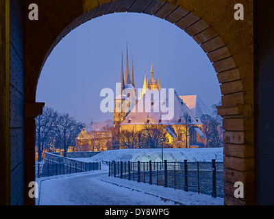 Citadel Petersberg, Cathedral and St. Severi Church, Erfurt Stock Photo