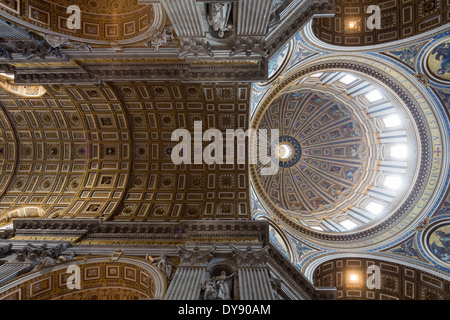 nave and dome, St. Peter's Basilica, Rome, Italy Stock Photo