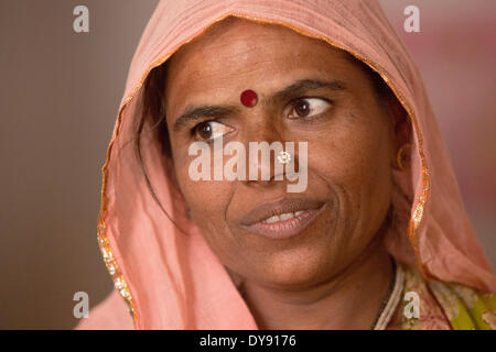 Indian, woman, women, Asia, India, portrait, headscarf, traditional, Stock Photo