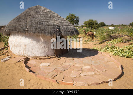 Rural, home, Setrawa, Asia, India, Rajasthan, round, house Stock Photo
