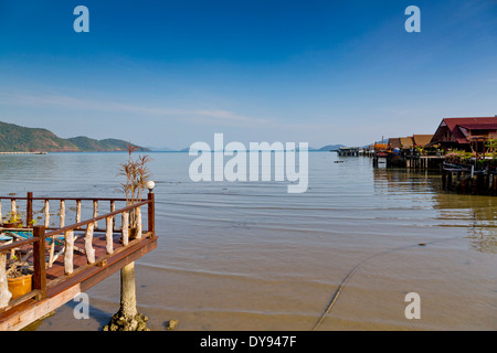 View over a Canal in the Fishing Village Bang Bao on Ko Chang, Thailand Stock Photo