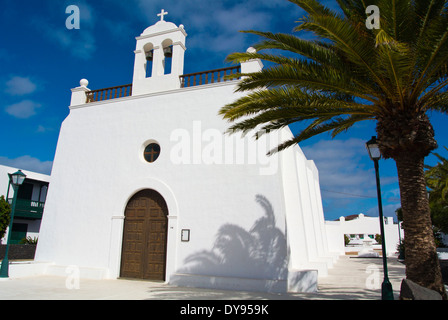 Iglesia de San Isidro Labrador church, Uga, Yaiza county, Lanzarote, Canary Islands, Spain, Europe Stock Photo