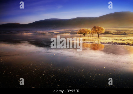 Great Britain, Scotland, Sutherland, Oykel, Altnaharra, Loch Naver, in winter Stock Photo