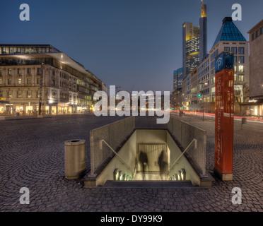 Underground parking at Goetheplatz, Frankfurt. Stock Photo