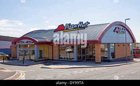 A Pizza Hut building shop or store or fast food outlet Stock Photo