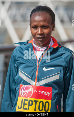 Tower Hotel, London UK. 10th April, 2014. Photocall for the Elite Women participants of the 2014 London Marathon with Priscah Jeptoo of Kenya. Credit:  Malcolm Park editorial/Alamy Live News Stock Photo