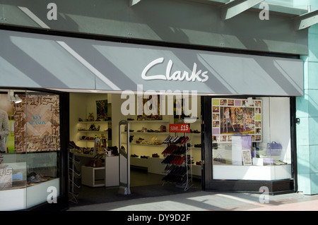Clarks shoe shop, Cardiff, Wales. Stock Photo